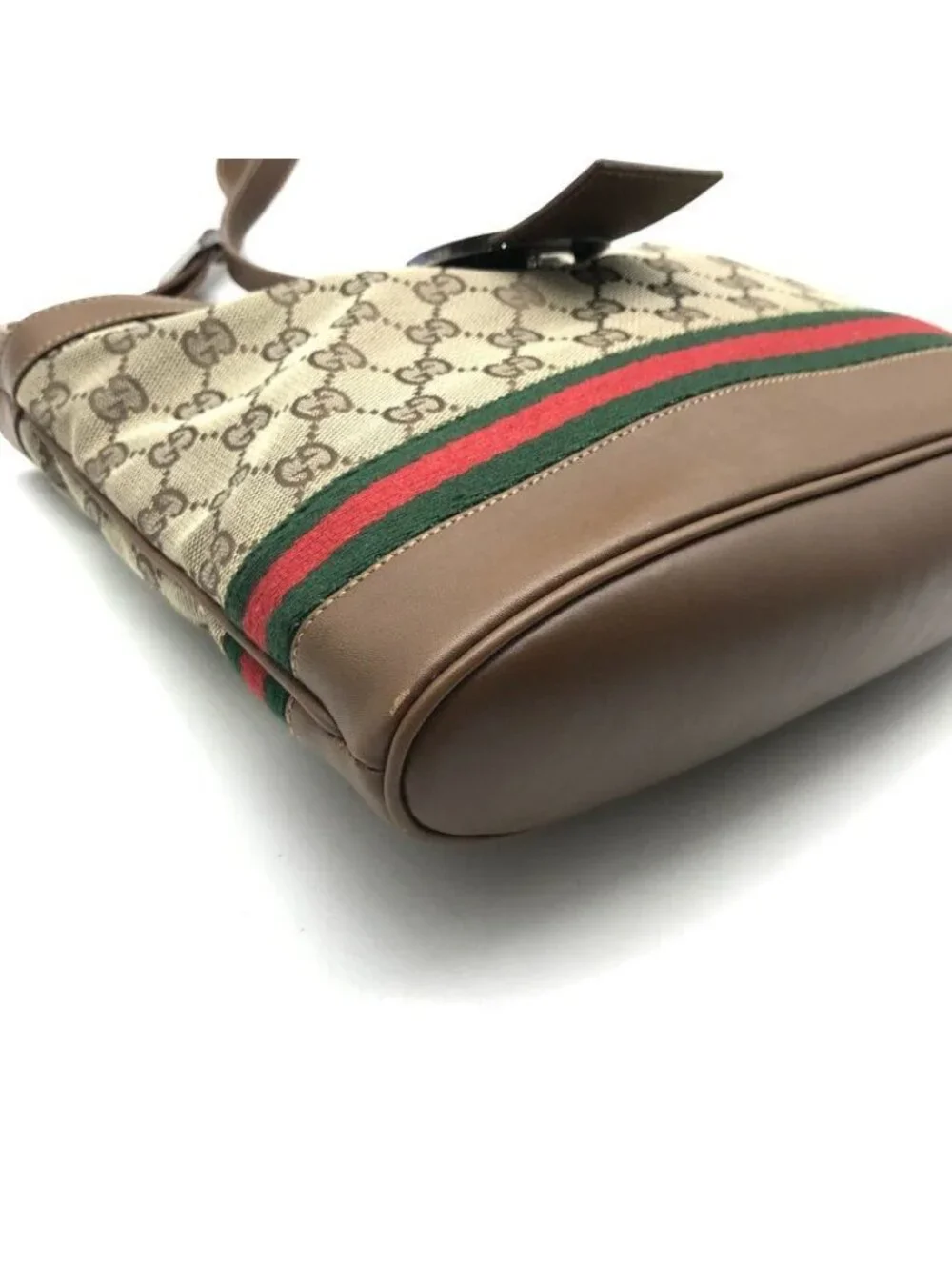 Gucci Interlocking G Sherry Line Obdia Canvas Leather Shoulder Bag Crossbody